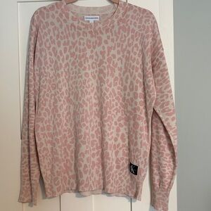 Calvin Klein Pink Leopard Print Sweater